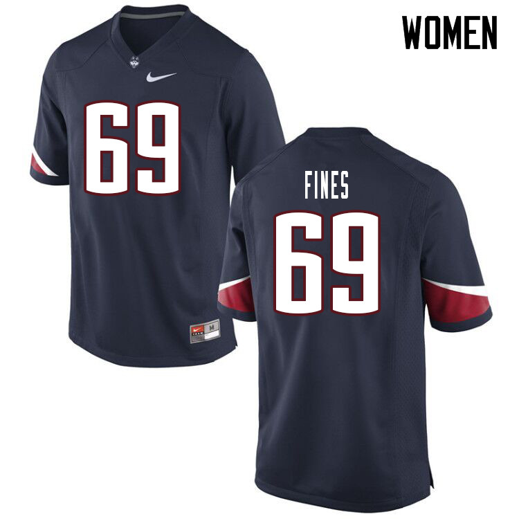 Women #69 Ryan Fines Uconn Huskies College Football Jerseys Sale-Navy